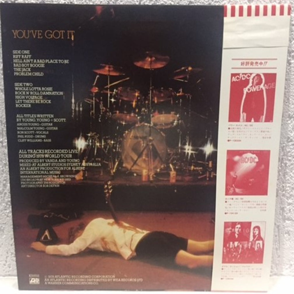 AC/DC, If You Want Blood You've Got It (Japan 1st press promo 見本盤 white label LP) with OBI P-10618A