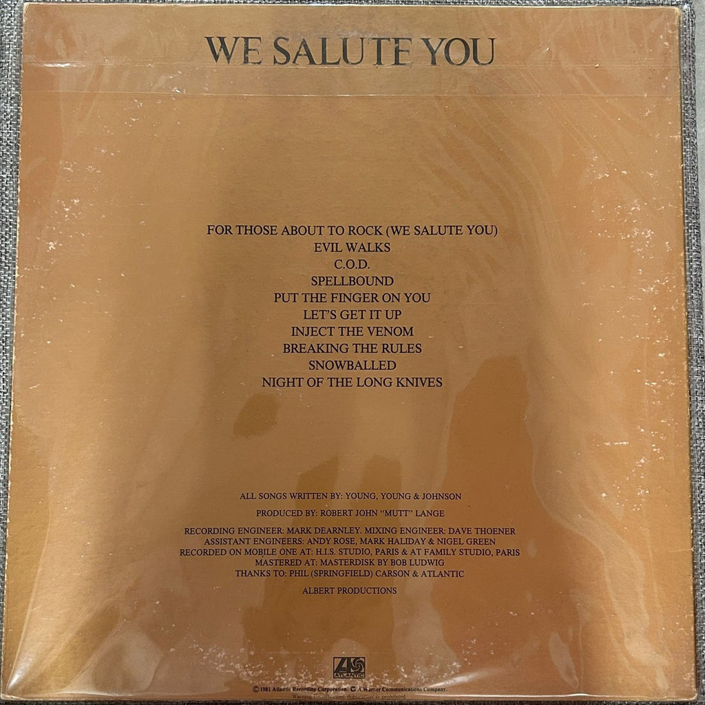 AC/DC, For Those About To Rock (We Salute You) (Japan 1st LP) NO OBI P-11068A