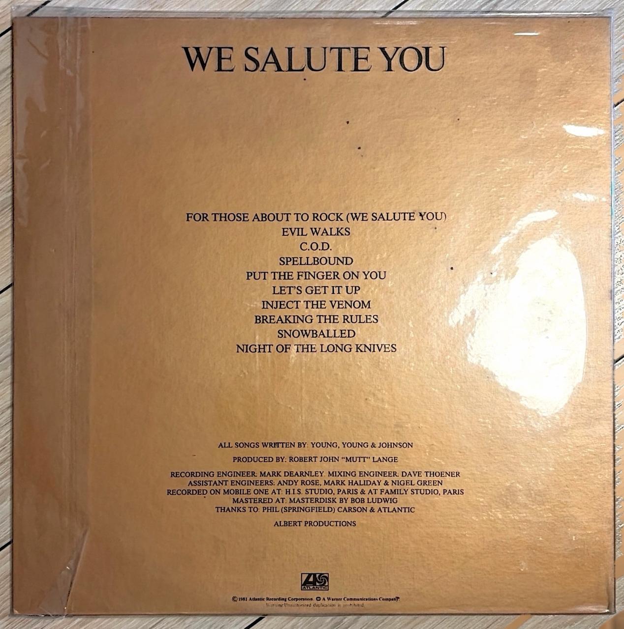 AC/DC, For Those About To Rock (We Salute You) (Japan 1st press LP) with OBI P-11068A
