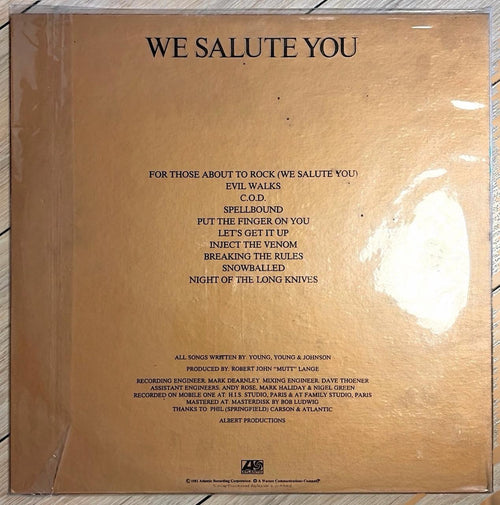 AC/DC, For Those About To Rock (We Salute You) (Japan 1st press LP) with OBI P-11068A