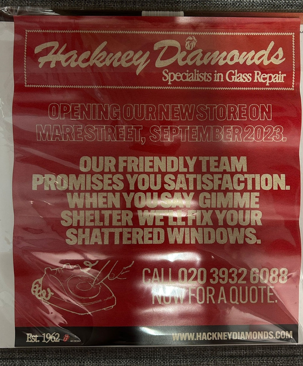 The Rolling Stones, Hackney Diamonds (Limited Edition RS No.9 HARAJUKU Japan Red Wax) with OBI, post card, promo B2 poster, RS No.9 sticker PROT-7260