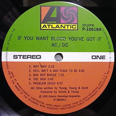 AC/DC, If You Want Blood You've Got It (Japan 1st press LP) with OBI P-10618A