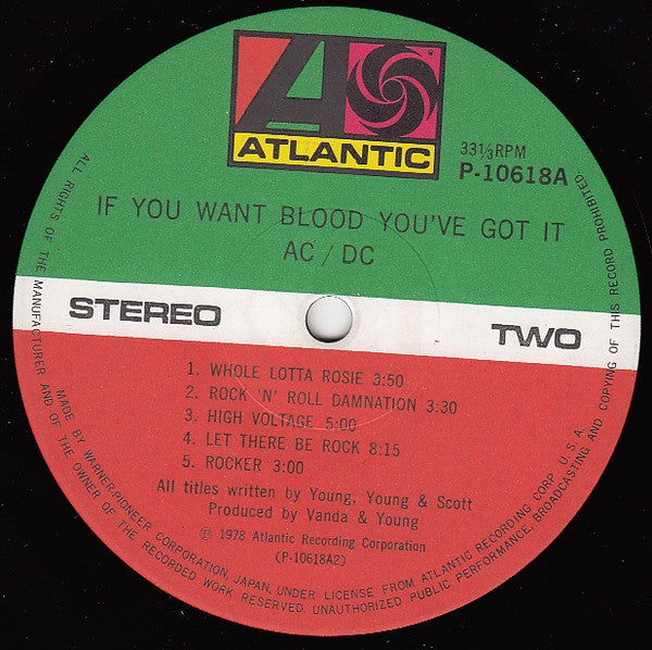AC/DC, If You Want Blood You've Got It (Japan 1st press LP) NO OBI P-10618A