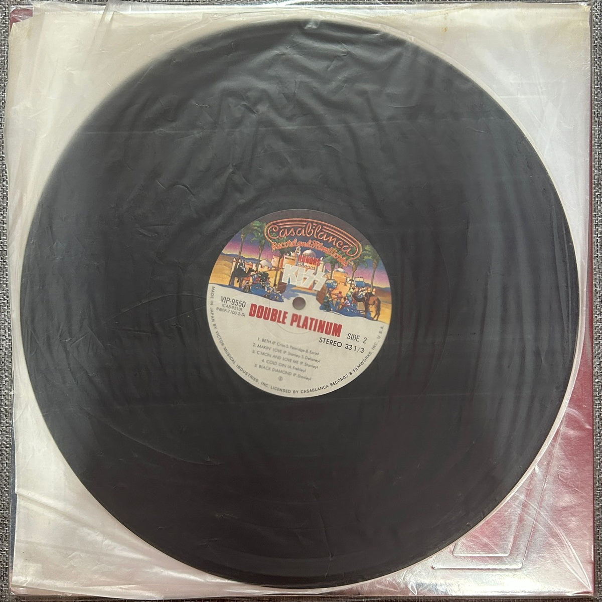 Kiss, Double Platinum (Japan 1st press 2LP) with OBI, platinum award, track list sticker and poster	VIP-	9549/50